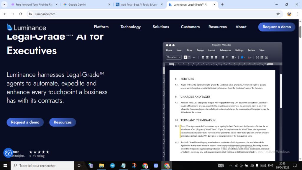 Best AI tools for legal contract analysis in the USA