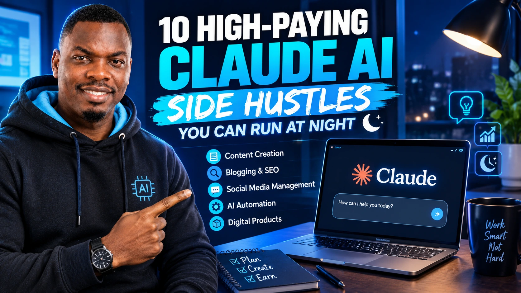 10 High-Paying Claude AI Side Hustles You Can Run at Night